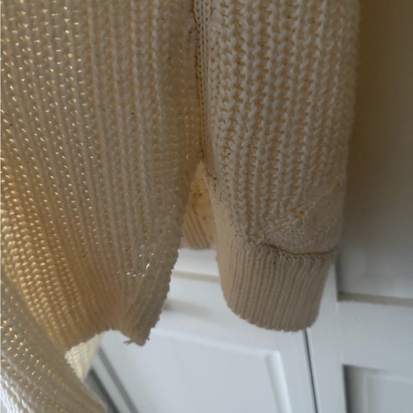 Like new Zara Knit Cream Cable Sweater L Oversized Chunky Boho - Picture 10 of 10